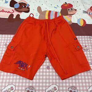 Chrome Hearts Matty Boy "Spark the Heart" Orange Cargo Shorts
